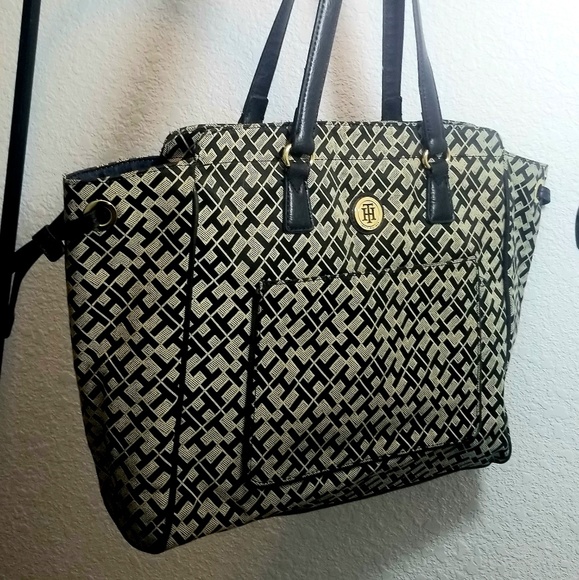 Tommy Hillfiger Tote/Handbag/Purse/Gray & Black - Picture 1 of 8